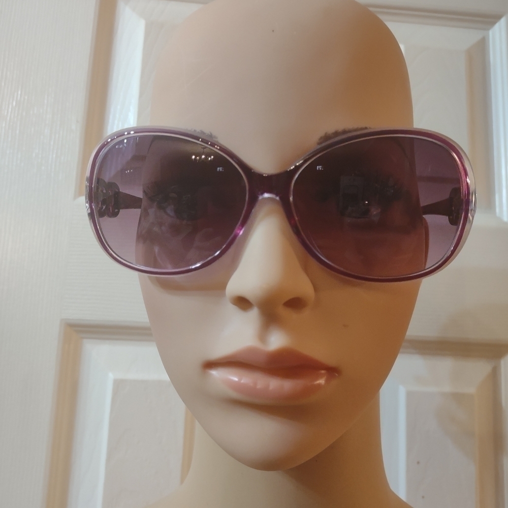 New women's purple and clear fashion sunglasses - Picture 2 of 4